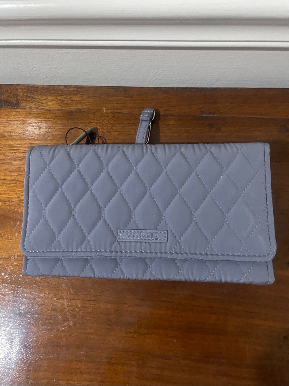 NWT - Vera Bradley Quilted Gray Wristlet/Crossbody Clutch